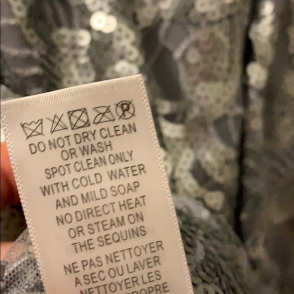 Aidan Mattox Silver Long Sleeve Cocktail Dress - Picture 7 of 8